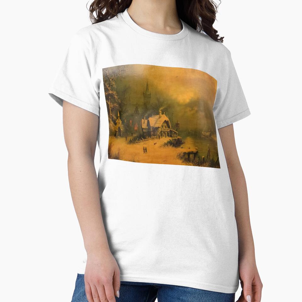 Winter Landscape - Albert Bredow (attributed) by darkgothicart T-Shirts, Hoodie, Sweatshirt | BlankRebels.com (Image 2)