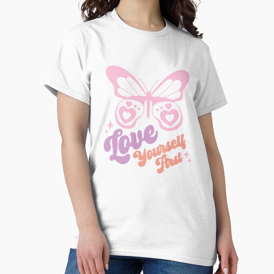 Love yourself first cute positive aesthetic quote by Loveartse T-Shirts, Hoodie, Sweatshirt | BlankRebels.com (Image 2)