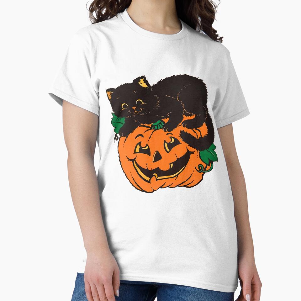 Pumpkin And Black Cat Halloween by tranhungtdu T-Shirts, Hoodie, Sweatshirt | BlankRebels.com (Image 2)