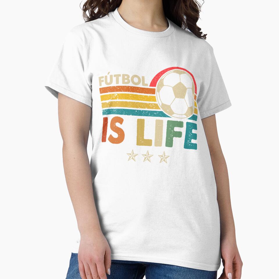 Futbol Is Life Football Lover Soccer Funny Vintage by AdellAddie