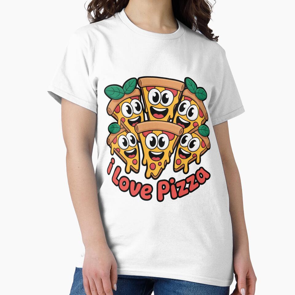 Fun Pizza Streetwear – I Love Pizza Cartoon Illustration by FashionableDesign T-Shirts, Hoodie, Sweatshirt (Image 2)