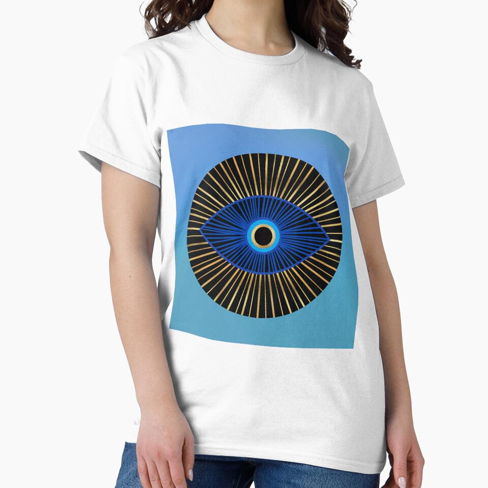 Evil Eye of Protection Blue Gold All-Seeing Eye by PeachAndGold T-Shirts, Hoodie, Sweatshirt | BlankRebels.com (Image 2)