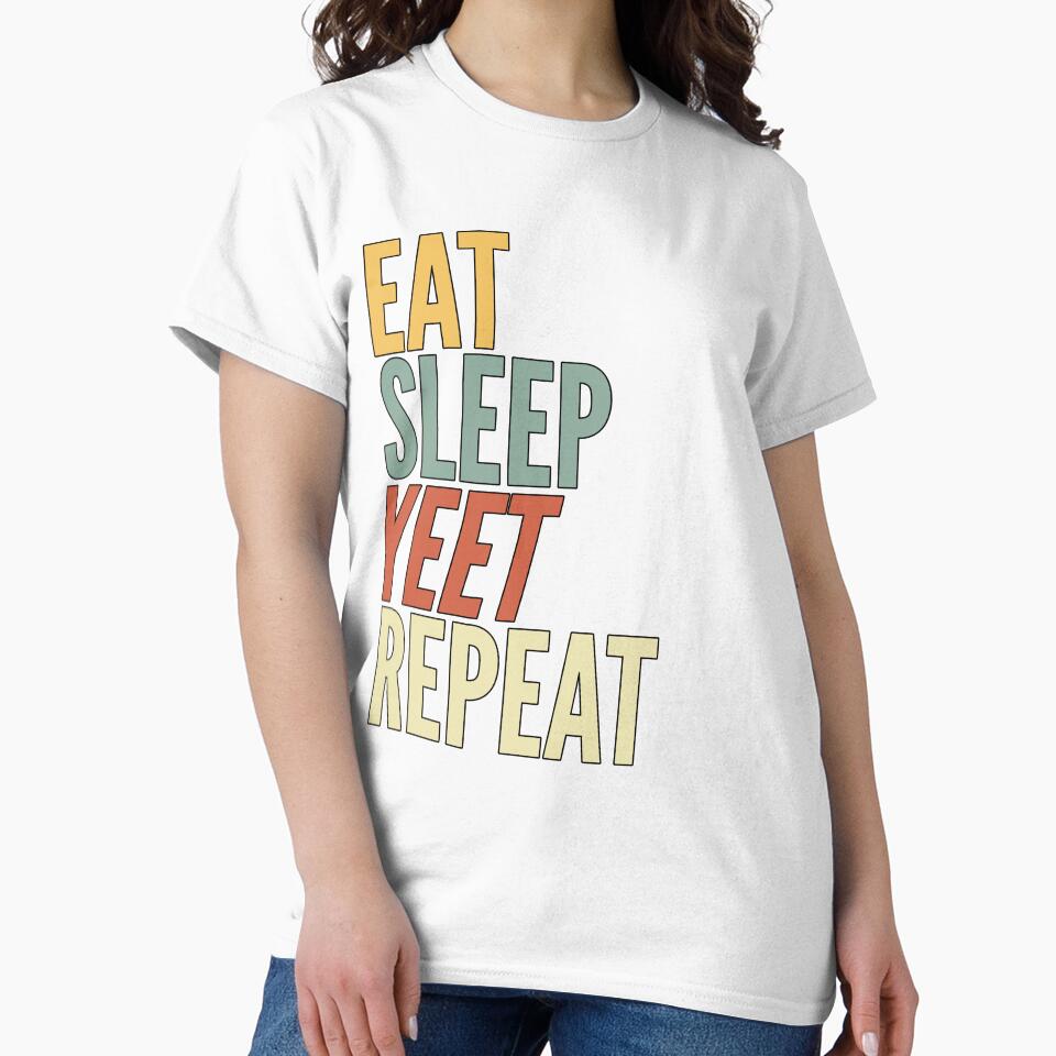 Retro Eat Sleep Yeet Repeat by azmndesigns