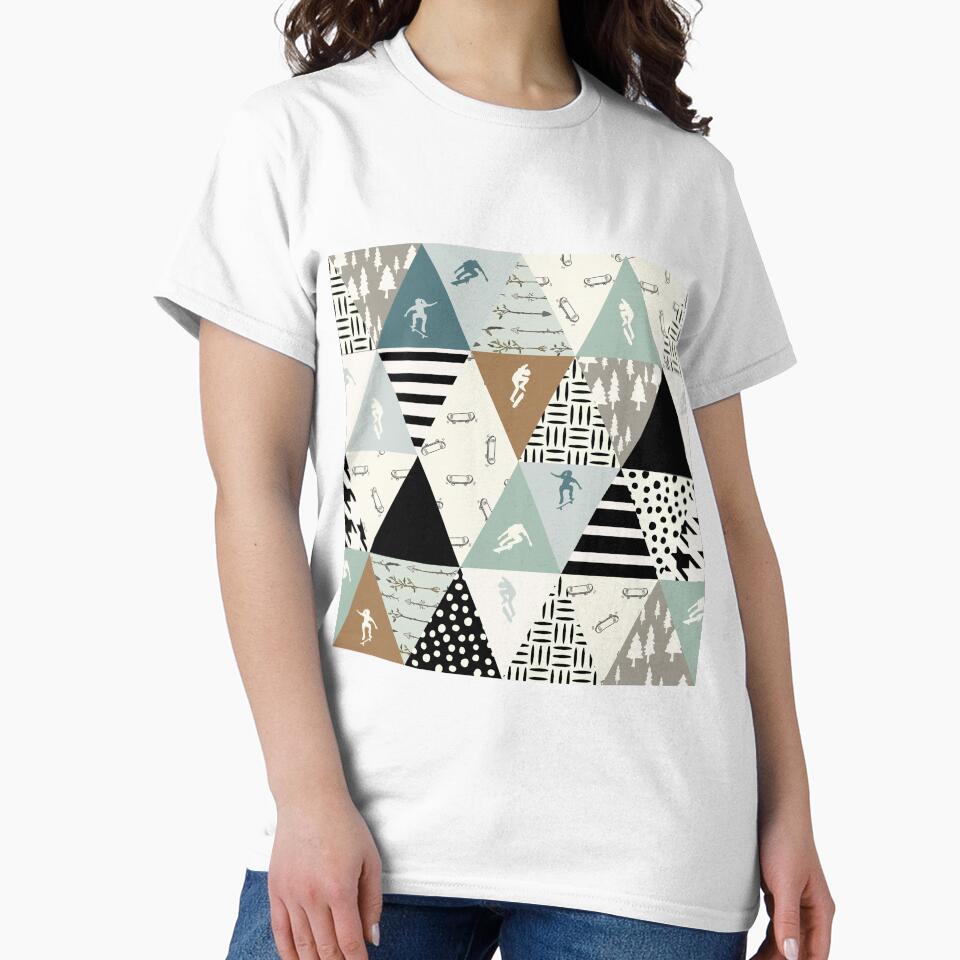Triangles Pattern Skateboarding by MobertsonArt T-Shirts, Hoodie, Sweatshirt | BlankRebels.com (Image 2)