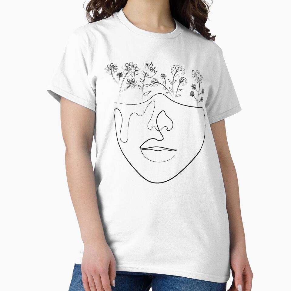 Flowers Face by One-Line-Artist T-Shirts, Hoodie, Sweatshirt | BlankRebels.com (Image 2)