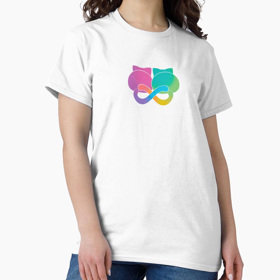 Neurodiversity Pride - Neurodiversity Ally Infinity Cats - WHITE by NDPride T-Shirts, Hoodie, Sweatshirt (Image 2)