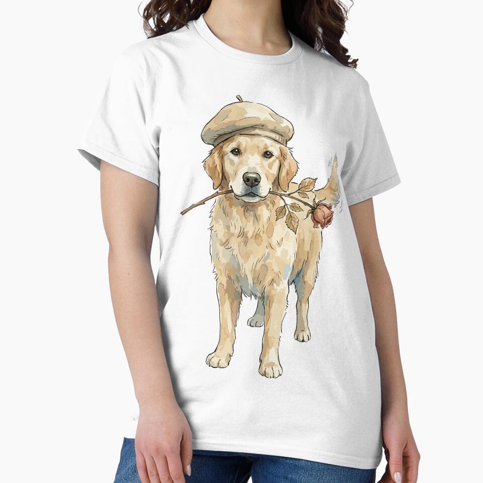 Light Academia: Poet Golden Retriever T-Shirts, Hoodie, Sweatshirt