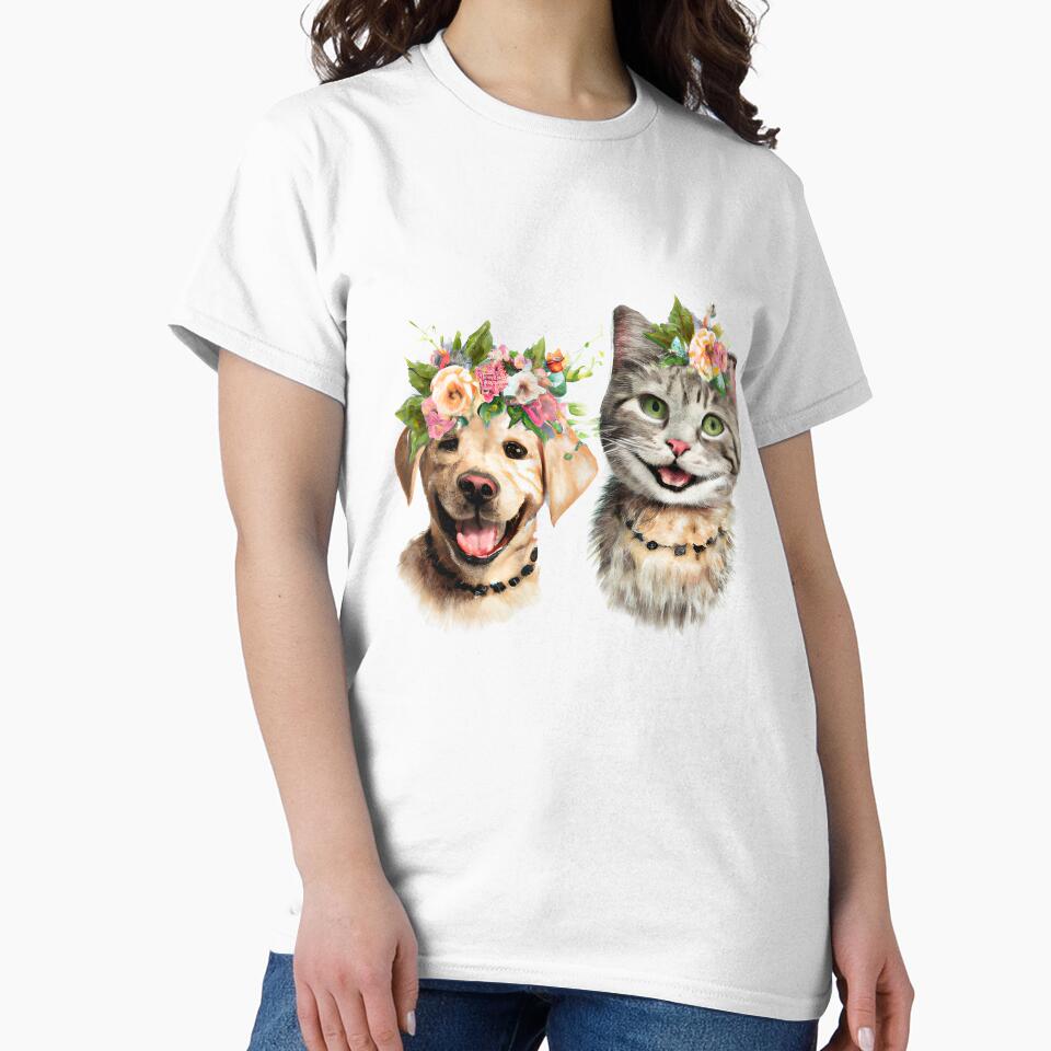 Pet Lover Dog and cat Floral Vintage style by BOHOVIN T-Shirts, Hoodie, Sweatshirt | BlankRebels.com (Image 2)