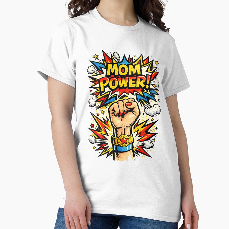 Mom Power Comic Pop Art by LineArtNordic T-Shirts, Hoodie, Sweatshirt | BlankRebels.com (Image 2)