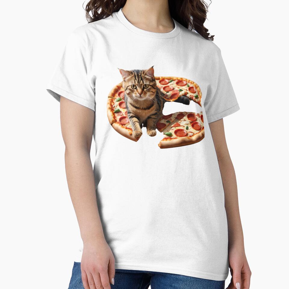 Funny Kitten Food Lover Foodie Pizza Hungry Cat by LEILA ART SPACE T-Shirts, Hoodie, Sweatshirt | BlankRebels.com (Image 2)