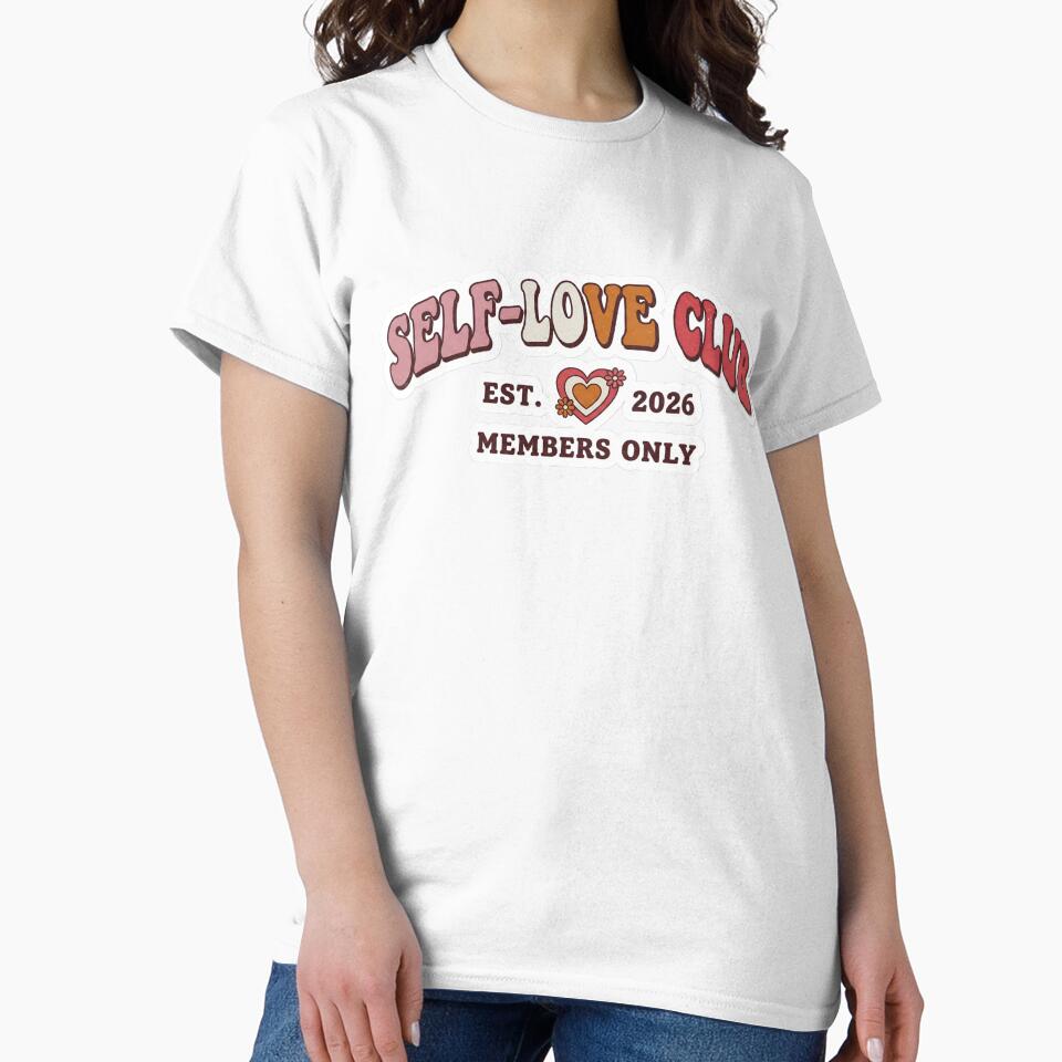 Retro Self-Love Club Valentine's Galentine's Aesthetic by StickyGuys T-Shirts, Hoodie, Sweatshirt | BlankRebels.com (Image 2)
