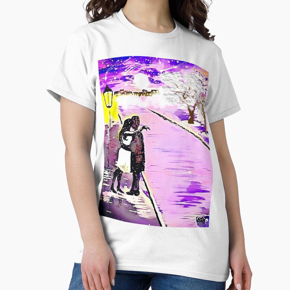 Romantic Couple Embracing Under Full Moon by gleefulme T-Shirts, Hoodie, Sweatshirt | BlankRebels.com (Image 2)