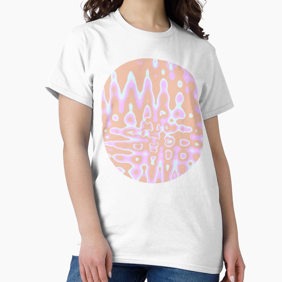 Liquid Retro Abstract in Light Orange and Pink by mirimo