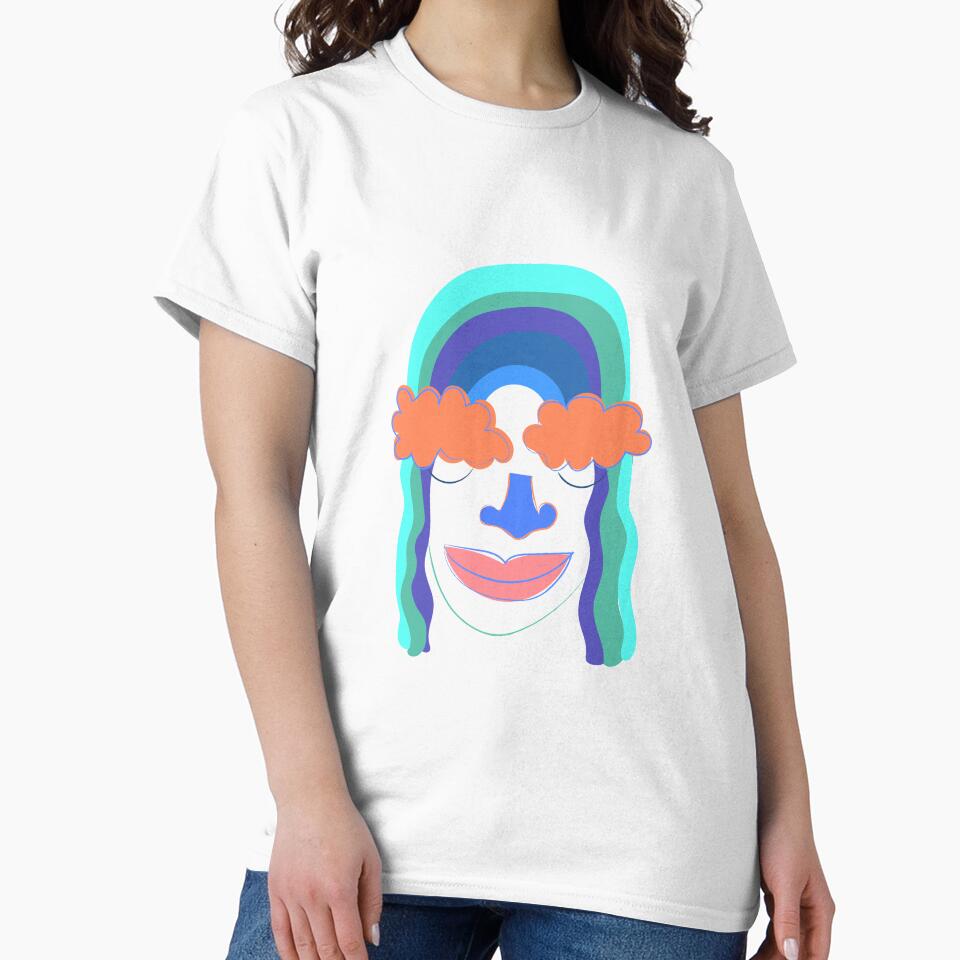 Hippie person with rainbow hair illustration by Gabrielle Freitas T-Shirts, Hoodie, Sweatshirt | BlankRebels.com (Image 2)