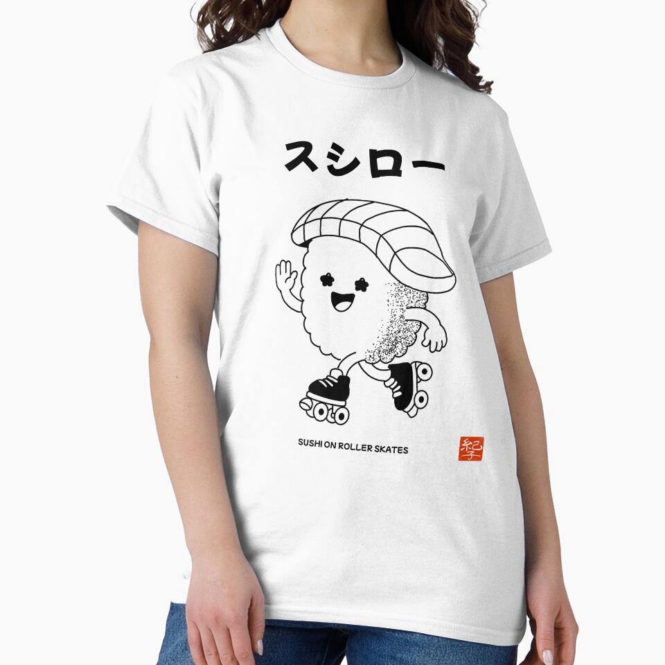 Sushi Roller – Sushi on Roller Skates JapPop Illustration by norikofukui T-Shirts, Hoodie, Sweatshirt (Image 2)