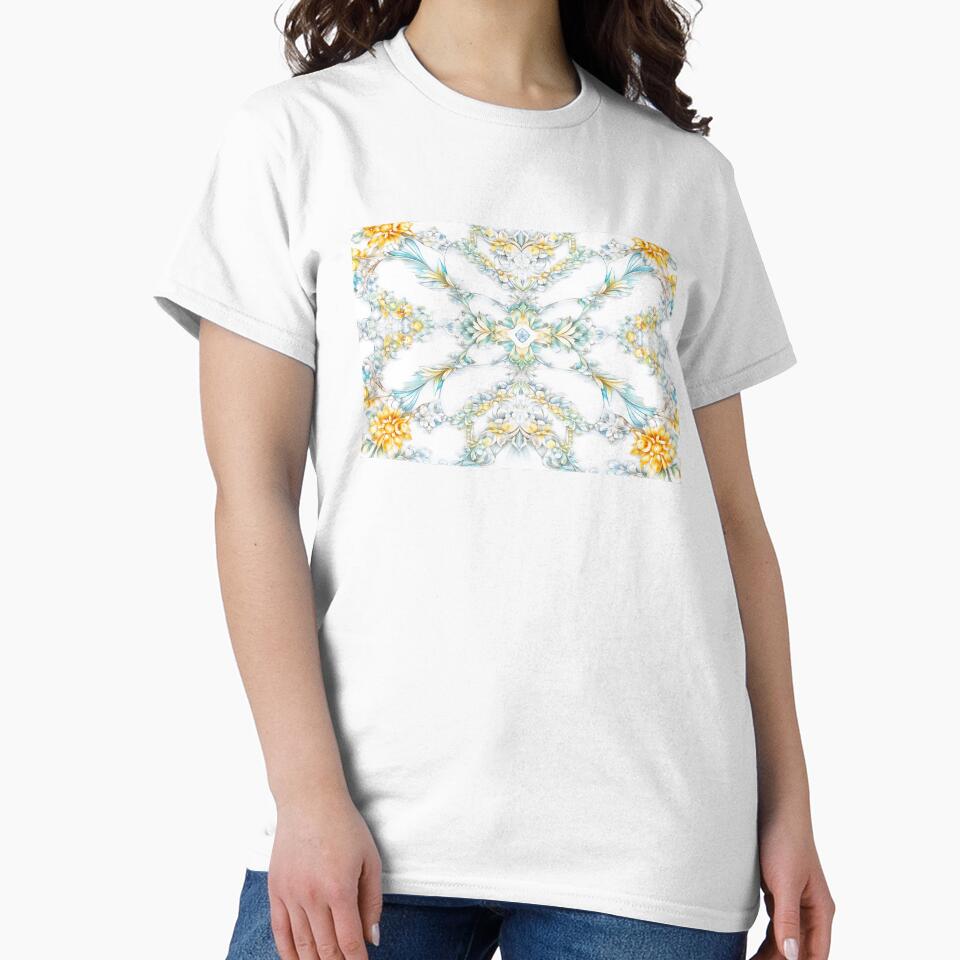 Golden Petal Symphony – Elegant Floral Pattern by Colorshow-relax T-Shirts, Hoodie, Sweatshirt | BlankRebels.com (Image 2)