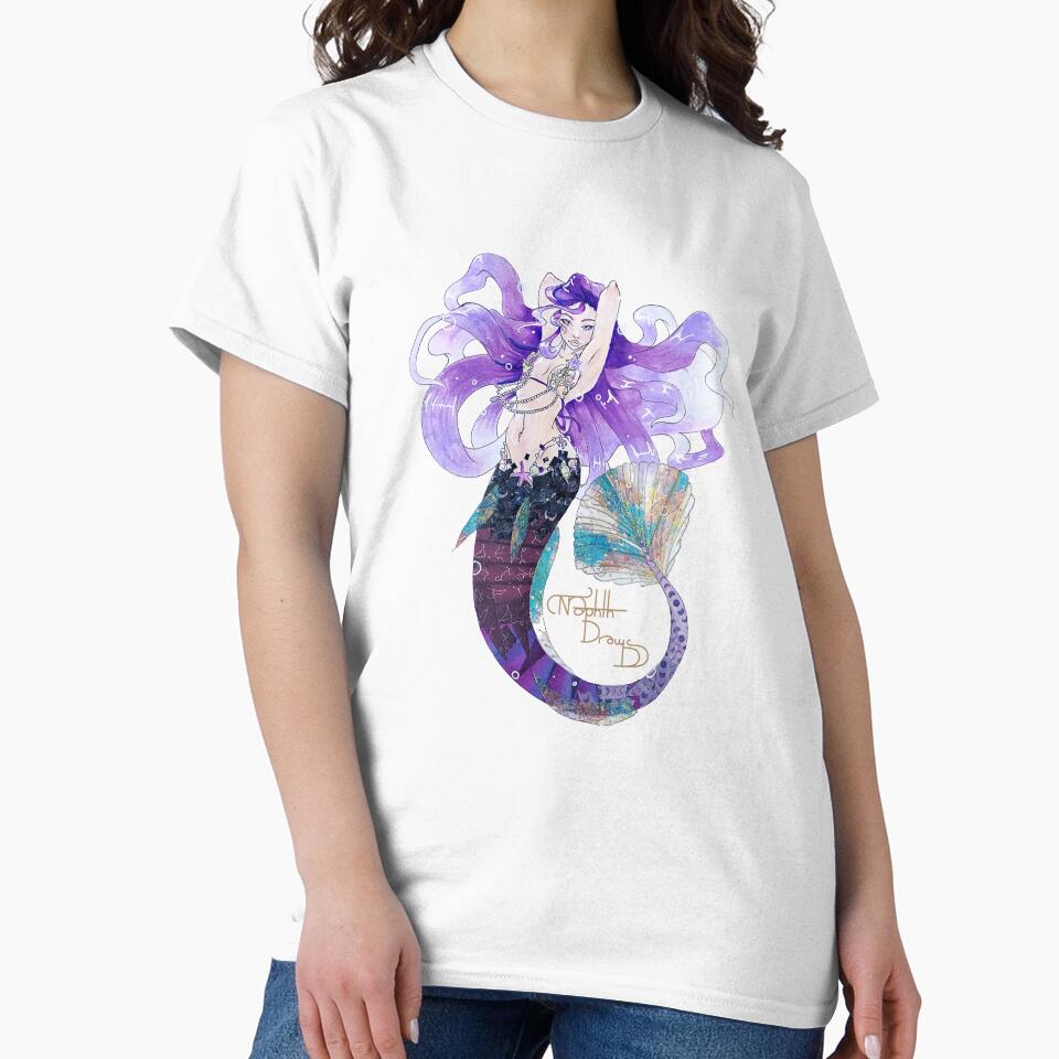 Purple Wave Belly Chain Mermaid Drawing by Naphth T-Shirts, Hoodie, Sweatshirt | BlankRebels.com (Image 2)