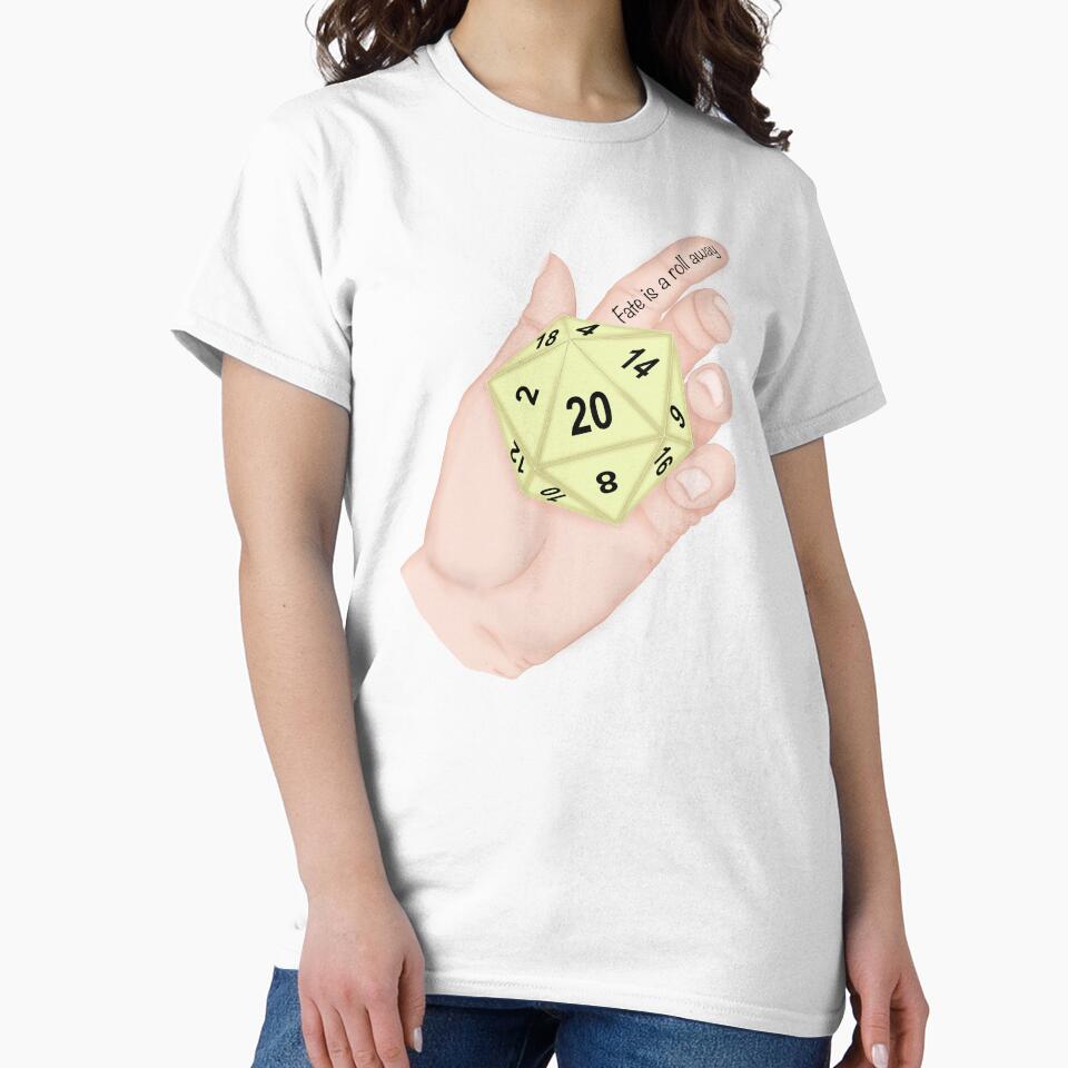 D20. Fate is a roll away. Critical Hit. Hands by KateQR T-Shirts, Hoodie, Sweatshirt | BlankRebels.com (Image 2)