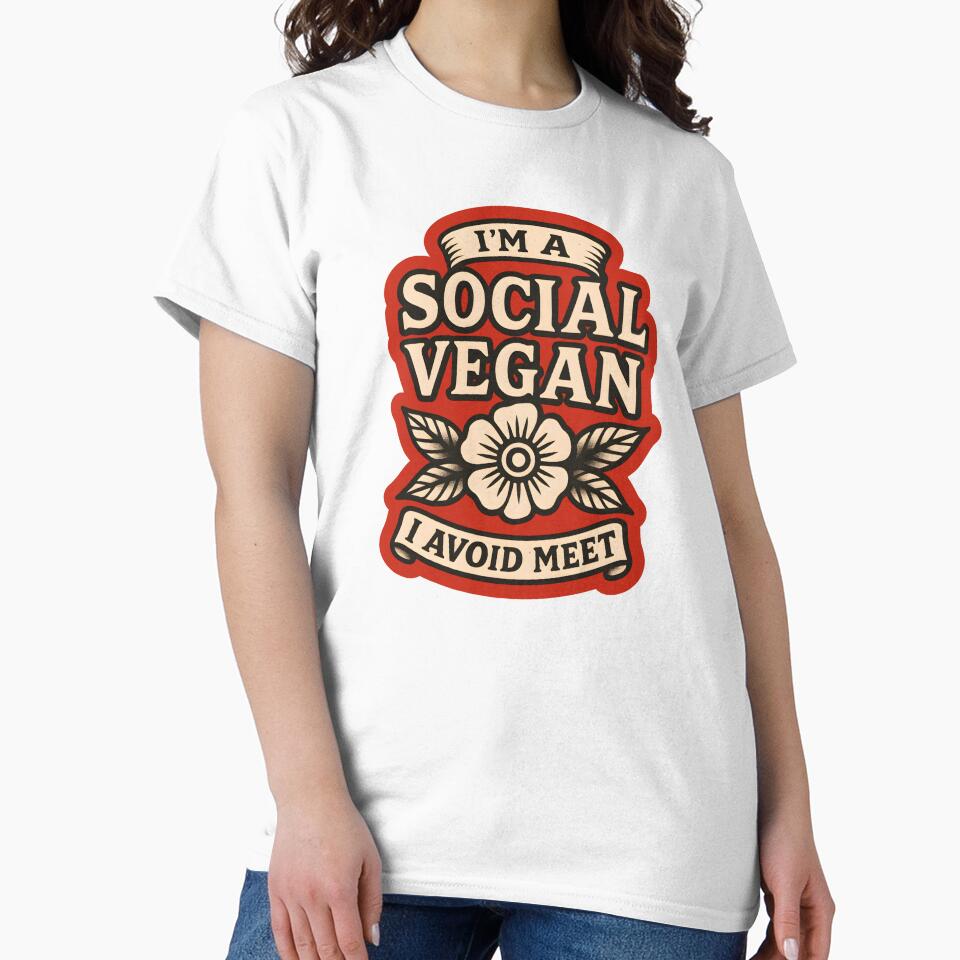 I'm a Social Vegan I Avoid Meet by DemureArtsy T-Shirts, Hoodie, Sweatshirt | BlankRebels.com (Image 2)