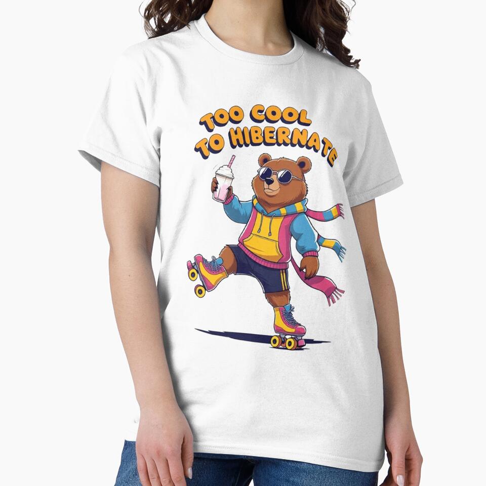 Too Cool to Hibernate – Roller Skating Bear T-Shirt Design by ArghavanMardani Hoodie, Sweatshirt | BlankRebels.com (Image 2)