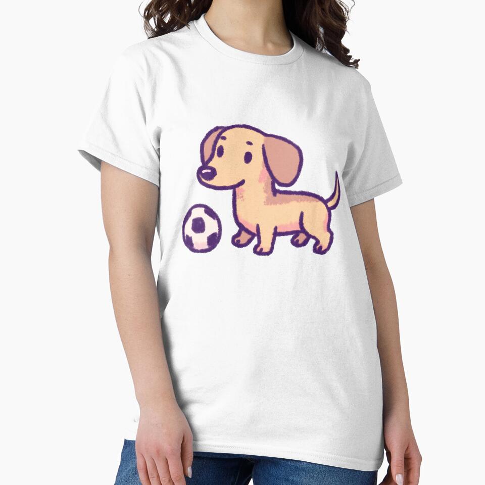Soccer Football Dachshund, cute cartoon dachshund playing with a soccer ball by Magnificent Lizard