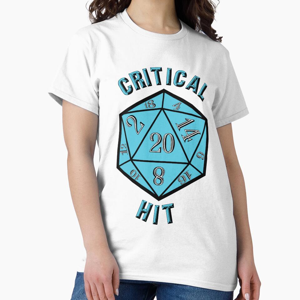 Critical Hit Dungeons and Dragons D20 Dice Cyan by Geek-Shack T-Shirts, Hoodie, Sweatshirt | BlankRebels.com (Image 2)