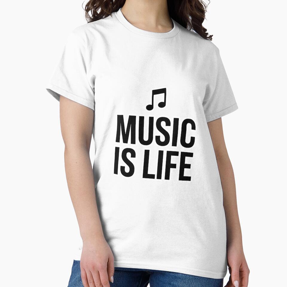 Music Is Life Minimal Music Sticker | Music Lover Design by DreamyDesigns17 T-Shirts, Hoodie, Sweatshirt (Image 2)
