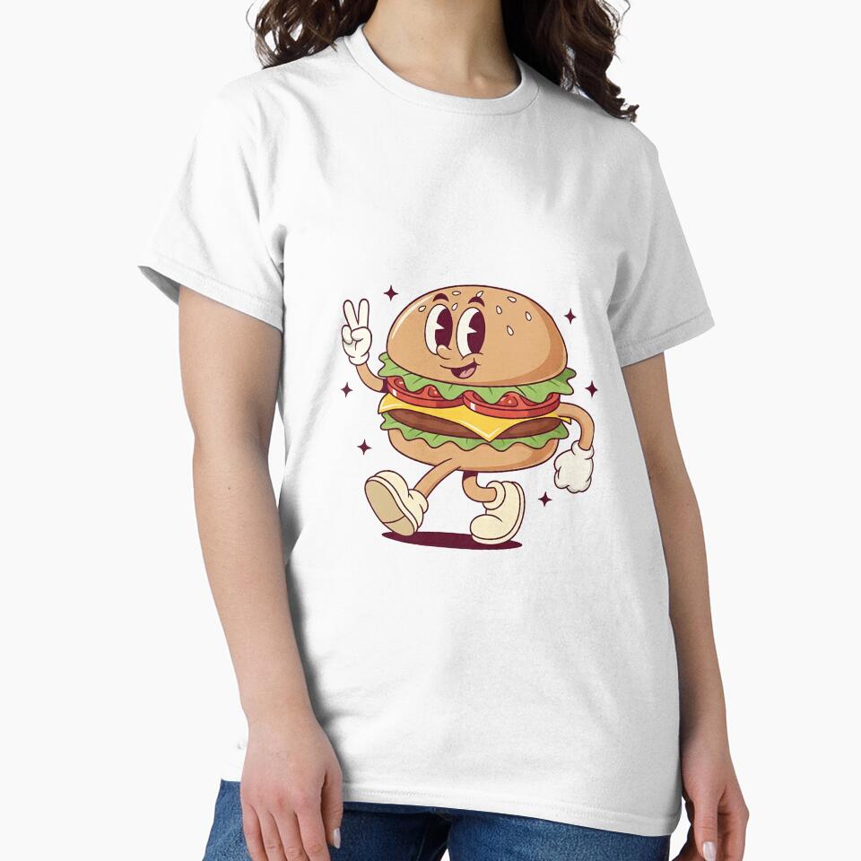 Cute Burger Cartoon Character by HoopeStylee T-Shirts, Hoodie, Sweatshirt | BlankRebels.com (Image 2)