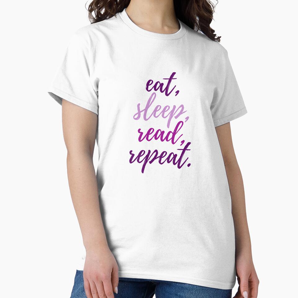 Eat, Sleep, Read, Repeat (Purple) by Doodle Dee Doo T-Shirts, Hoodie, Sweatshirt | BlankRebels.com (Image 2)