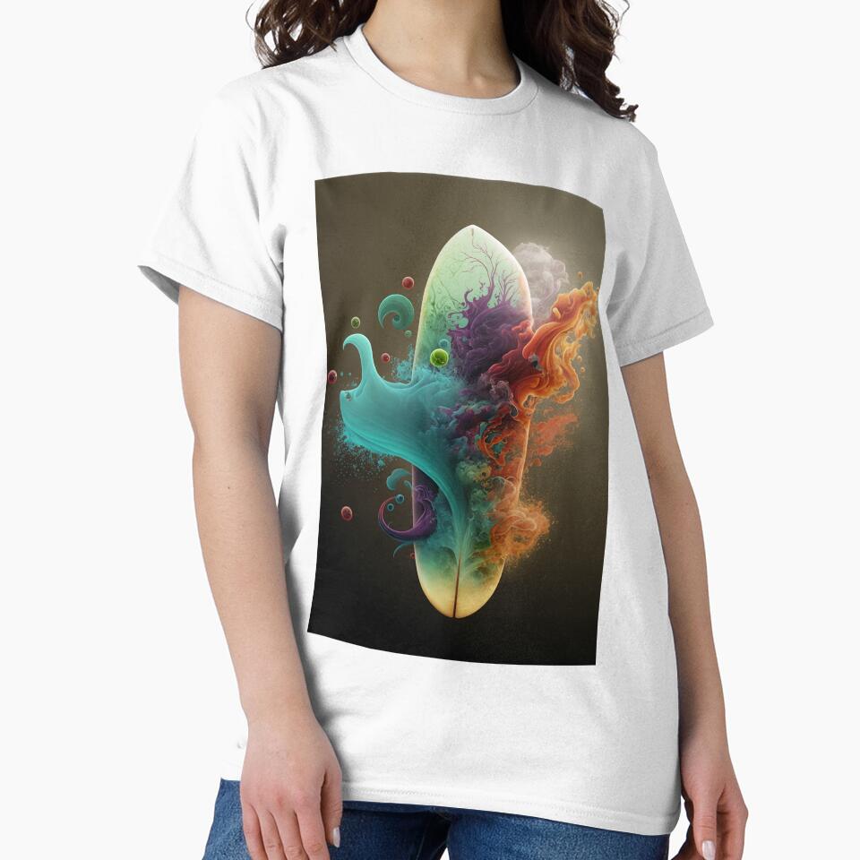 Abstract Colorful Surfboard by FantasyRealmOP T-Shirts, Hoodie, Sweatshirt | BlankRebels.com (Image 2)