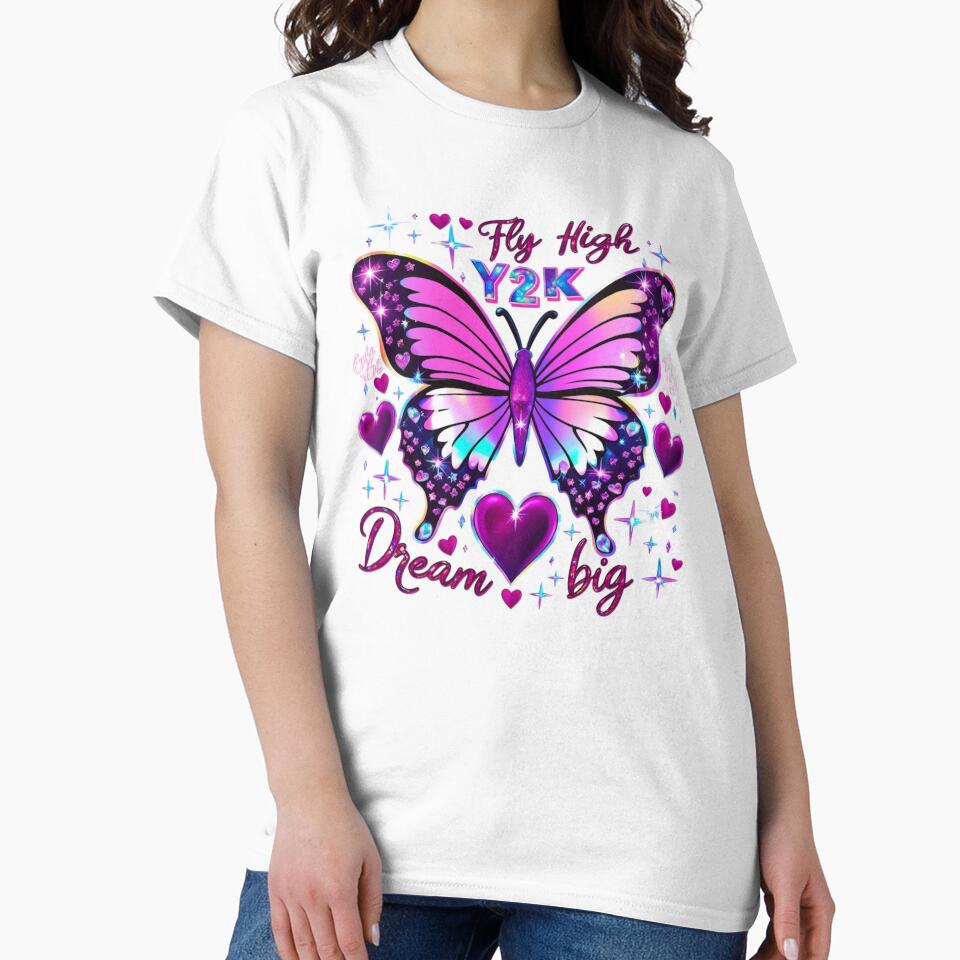 Y2K Butterfly Aesthetic by LittleBlueBuds T-Shirts, Hoodie, Sweatshirt | BlankRebels.com (Image 2)