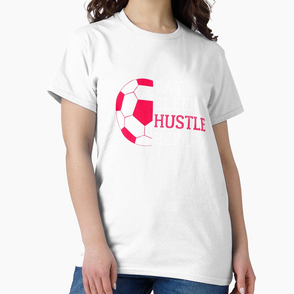 Eat Sleep Hustle Repeat, Eat Sleep Ball Repeat, Soccer Player Print by Auntieck