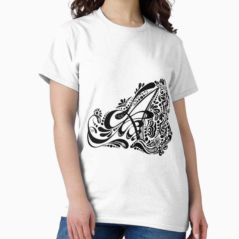 A - Monogram Henna Artwork Pattern by mydoodlesateme T-Shirts, Hoodie, Sweatshirt | BlankRebels.com (Image 2)