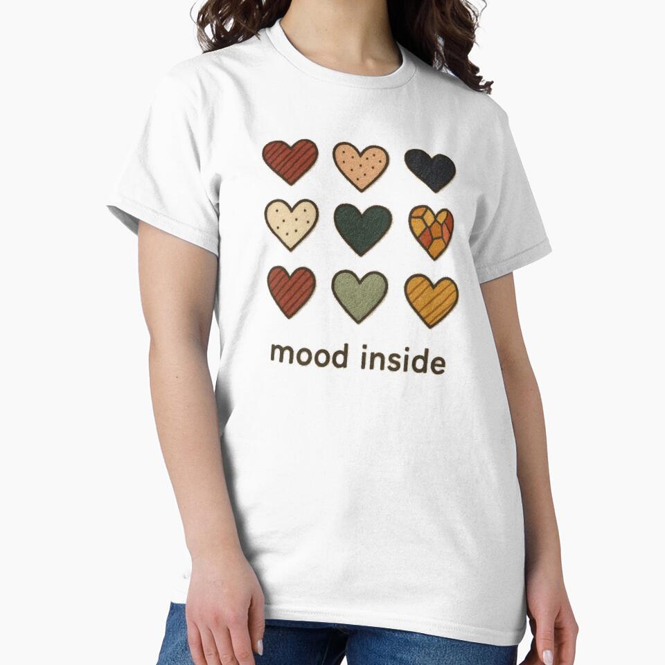 Mood Inside Hearts T-Shirt – Cute Aesthetic Emotional Heart Art by KDesignCrafts Hoodie, Sweatshirt (Image 2)