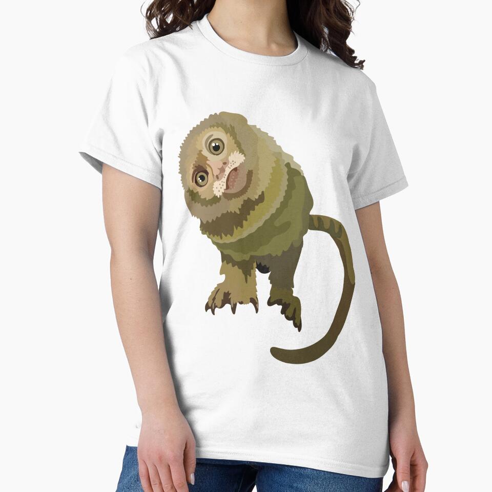 P is for Pygmy Marmoset , Pygmy Marmoset – Tiny Primate Wildlife Illustration by PrettylittlepastelUk T-Shirts,... (Image 2)