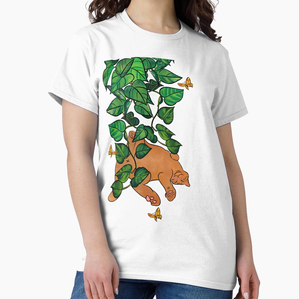 Butterfly Dreams and Pothos Leaves by Jatmeow T-Shirts, Hoodie, Sweatshirt | BlankRebels.com (Image 2)