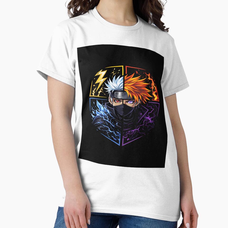 Elemental Ninja Anime Logo ⚡?❄️? | Minimal Anime Hoodie Design | 4 Power Fusion Aesthetic by SSVSTICKERS