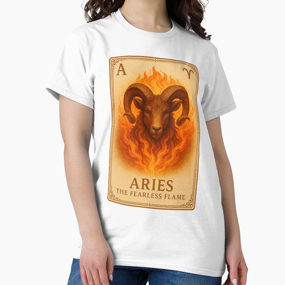 Aries Zodiac Vintage Card – The Fearless Flame by the-dovlat T-Shirts, Hoodie, Sweatshirt | BlankRebels.com (Image 2)