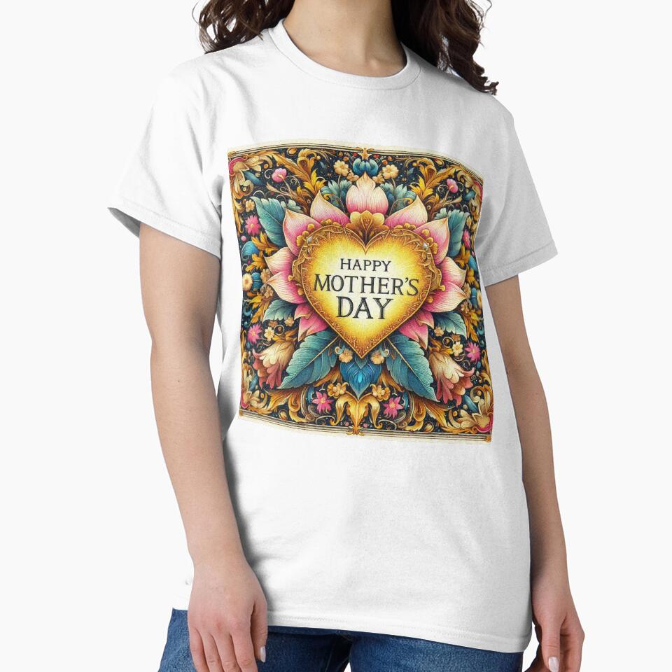 Happy Mother's Day Glowing Heart flower floral by Illuministique T-Shirts, Hoodie, Sweatshirt | BlankRebels.com (Image 2)
