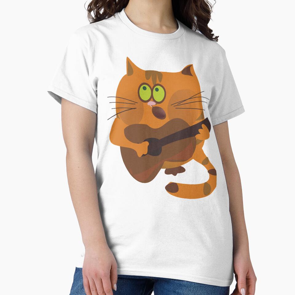 Cute cat playing guitar guitarist kitty by iTrending T-Shirts, Hoodie, Sweatshirt | BlankRebels.com (Image 2)