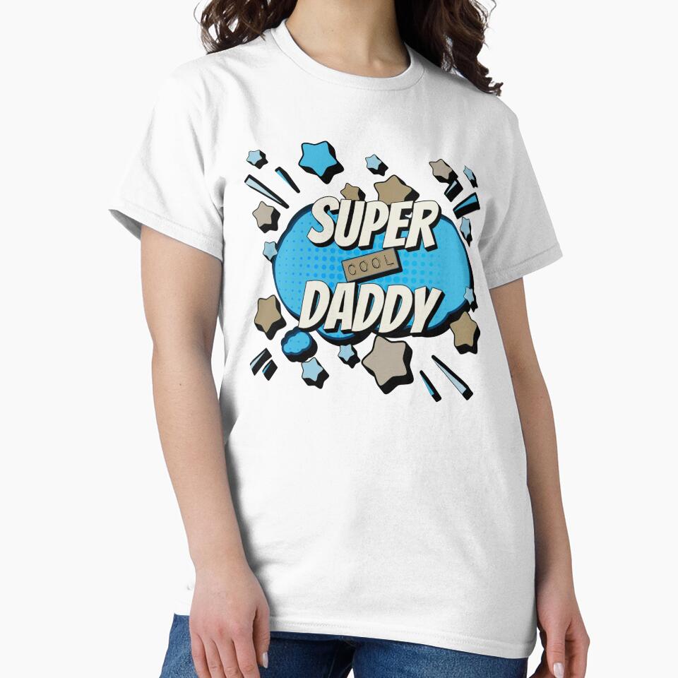 Blue Comic Book Style Super Cool Daddy, Great Design For Cool Dads, Perfect For Father's Day by TrulyEpoque