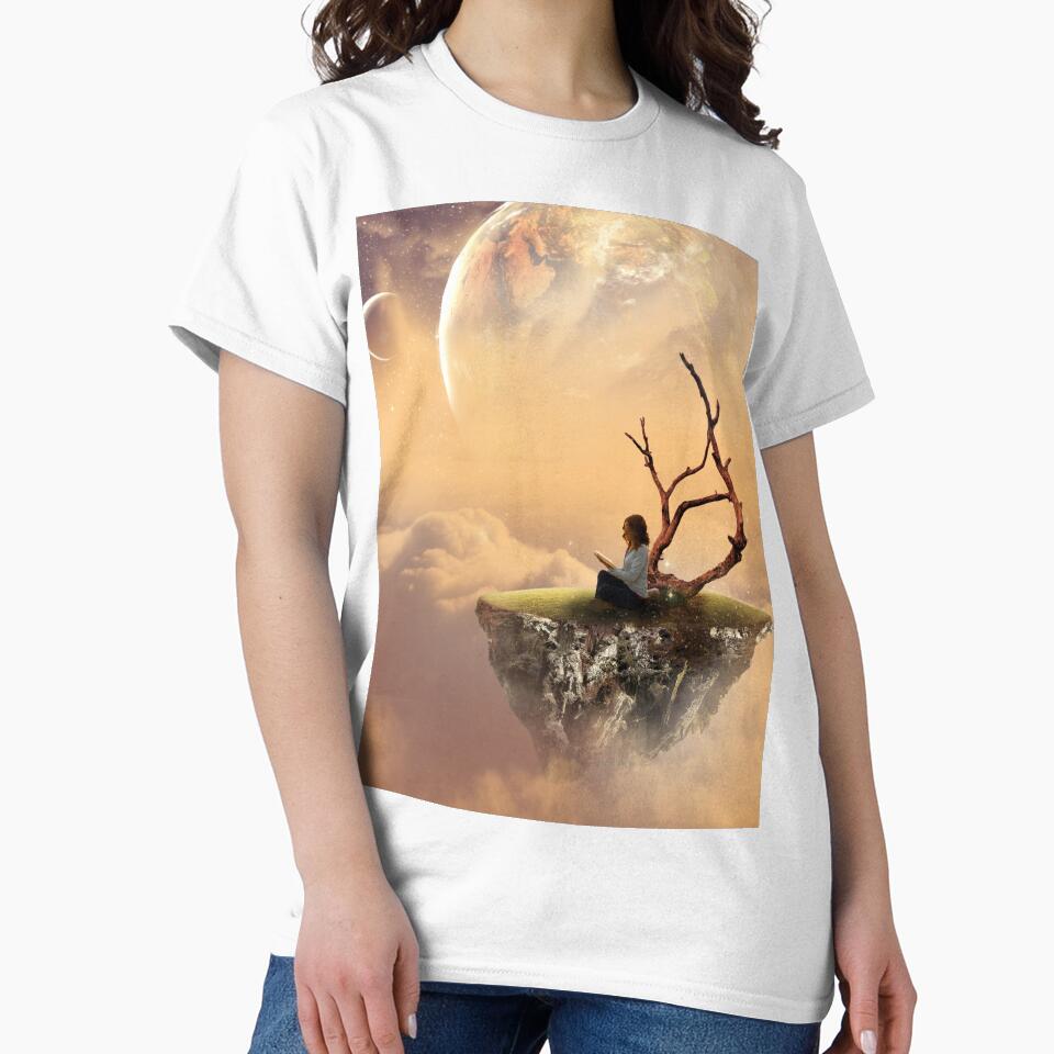 Read books be kind stay weird. Reading a book in the dream world by ApurwaArtShop T-Shirts, Hoodie, Sweatshirt (Image 2)