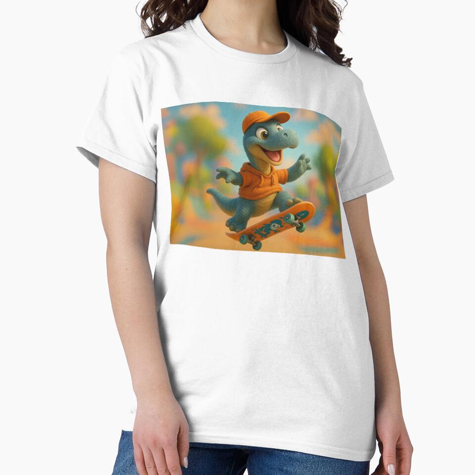 Skater Xenoposeidon Dinosaur by Sillytoe T-Shirts, Hoodie, Sweatshirt | BlankRebels.com (Image 2)
