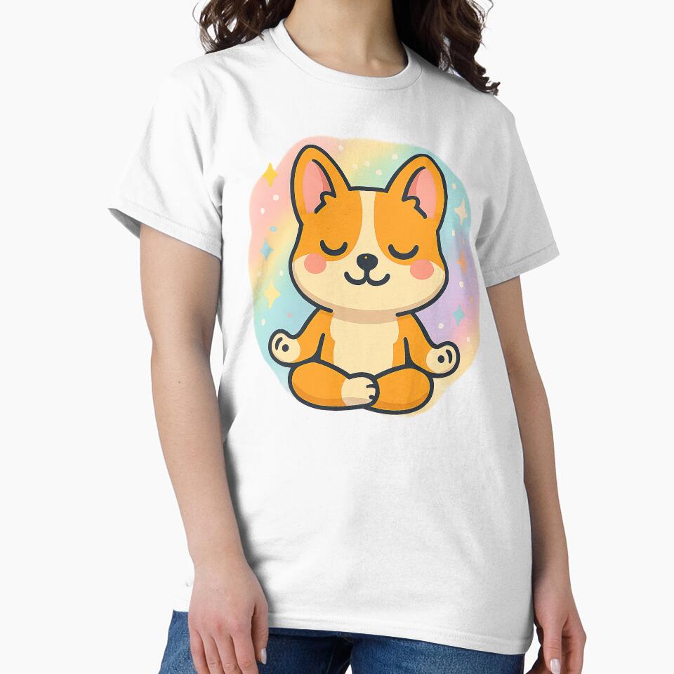 Cute Kawaii Corgi Doing Yoga, Kawaii Corgi by graphic-genie T-Shirts, Hoodie, Sweatshirt | BlankRebels.com (Image 2)