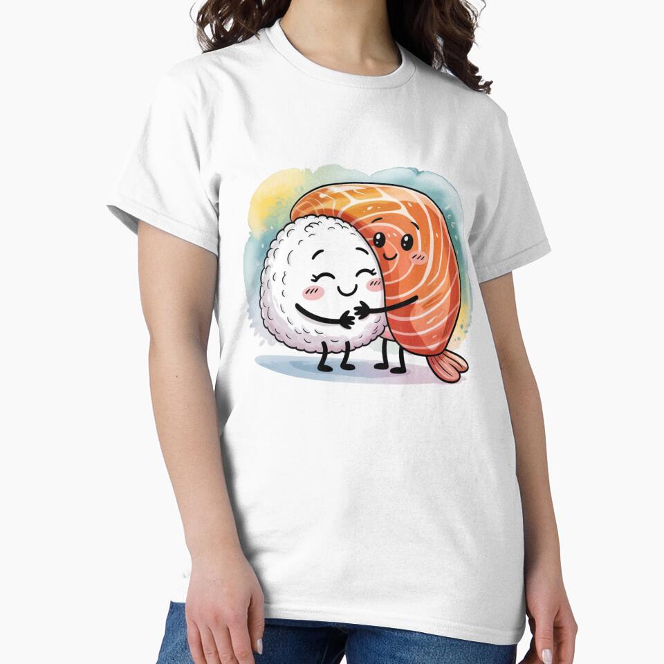 Funny Kawaii Cute Food sushi Japanese by SOUFIANE1991 T-Shirts, Hoodie, Sweatshirt | BlankRebels.com (Image 2)