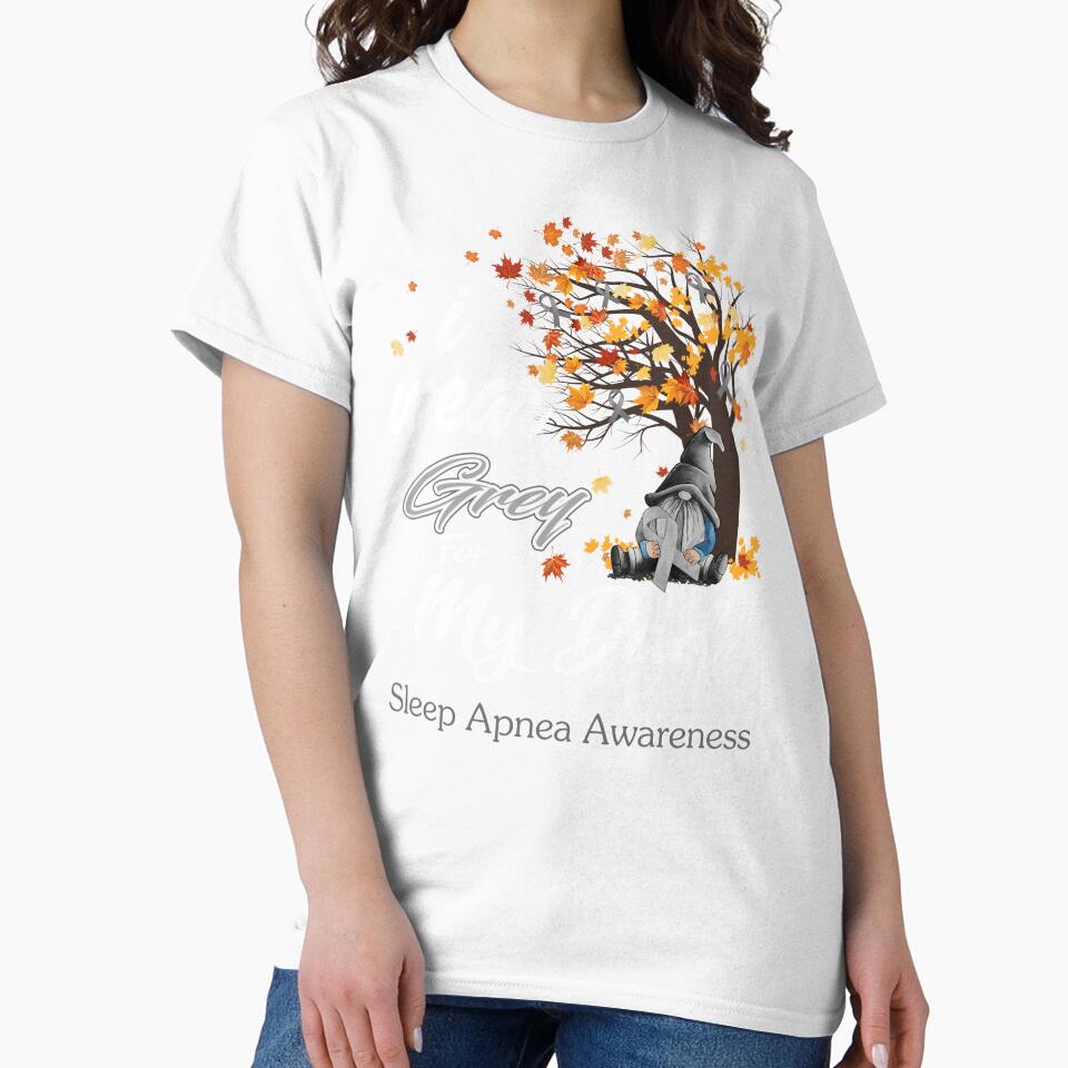 Sleep Apnea Awareness Ribbon Tree I Wear Grey For My Dad by Hatjar