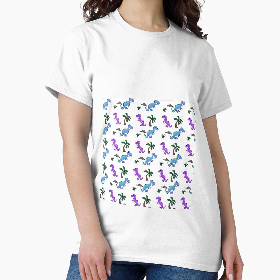 Purple and blue Dino print by Mojaniart T-Shirts, Hoodie, Sweatshirt | BlankRebels.com (Image 2)