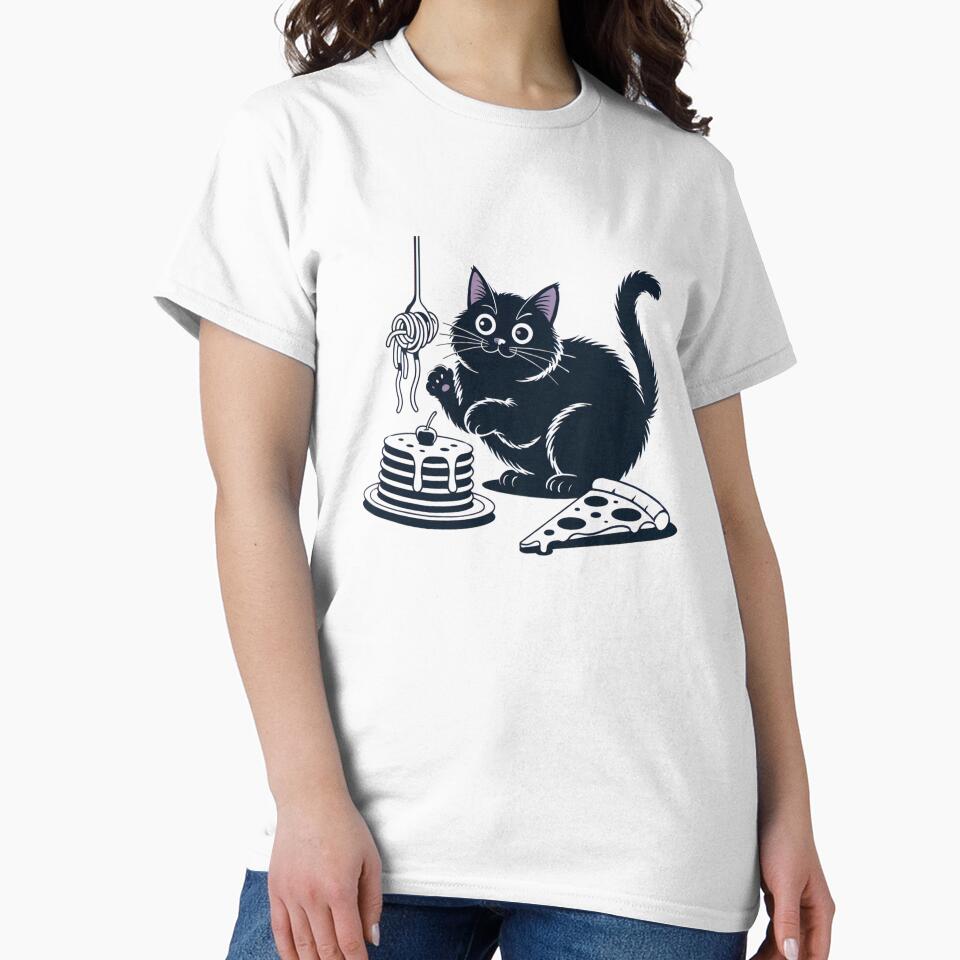 Foodie Cute Black Cat by MadCatPrints T-Shirts, Hoodie, Sweatshirt | BlankRebels.com (Image 2)
