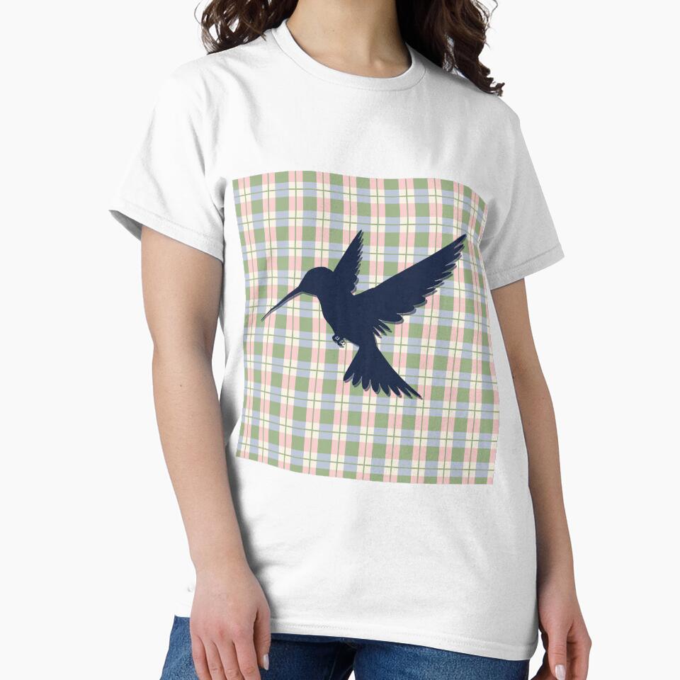 Hummingbird on Plaid Background by Jessi-Sketches T-Shirts, Hoodie, Sweatshirt | BlankRebels.com (Image 2)