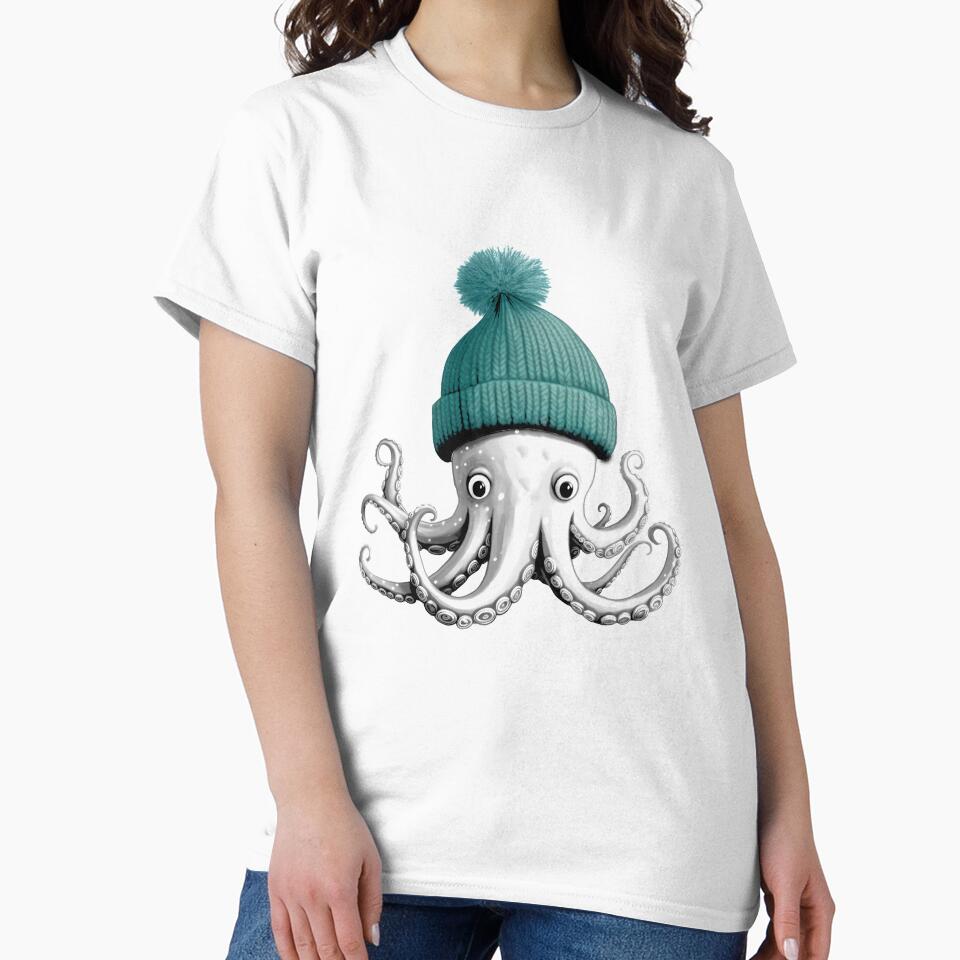 Octopus Wearing Winter Hat by mermaids001 T-Shirts, Hoodie, Sweatshirt | BlankRebels.com (Image 2)